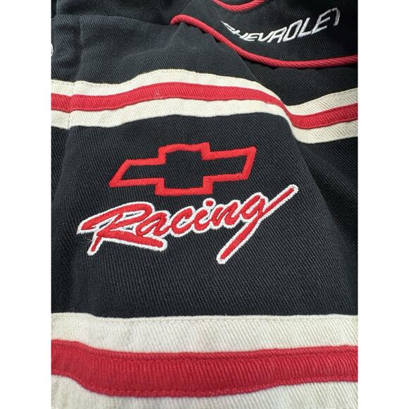 Vintage 90s Chevrolet Racing NASCAR Bomber Jacket Child 8/10 Black Essex Chevy - Picture 6 of 10